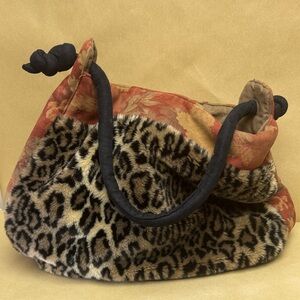 Elegant Leopard and Floral Hobo Bag